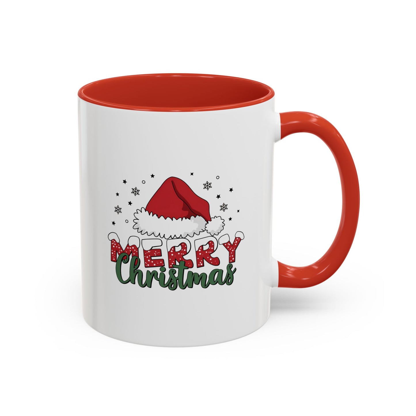 Merry Christmas Santa Hat | Cute Christmas Mug | Christmas Gift | 11oz Accent Mug | 15oz Accent Mug | Gift for Kids | Teen Gitf