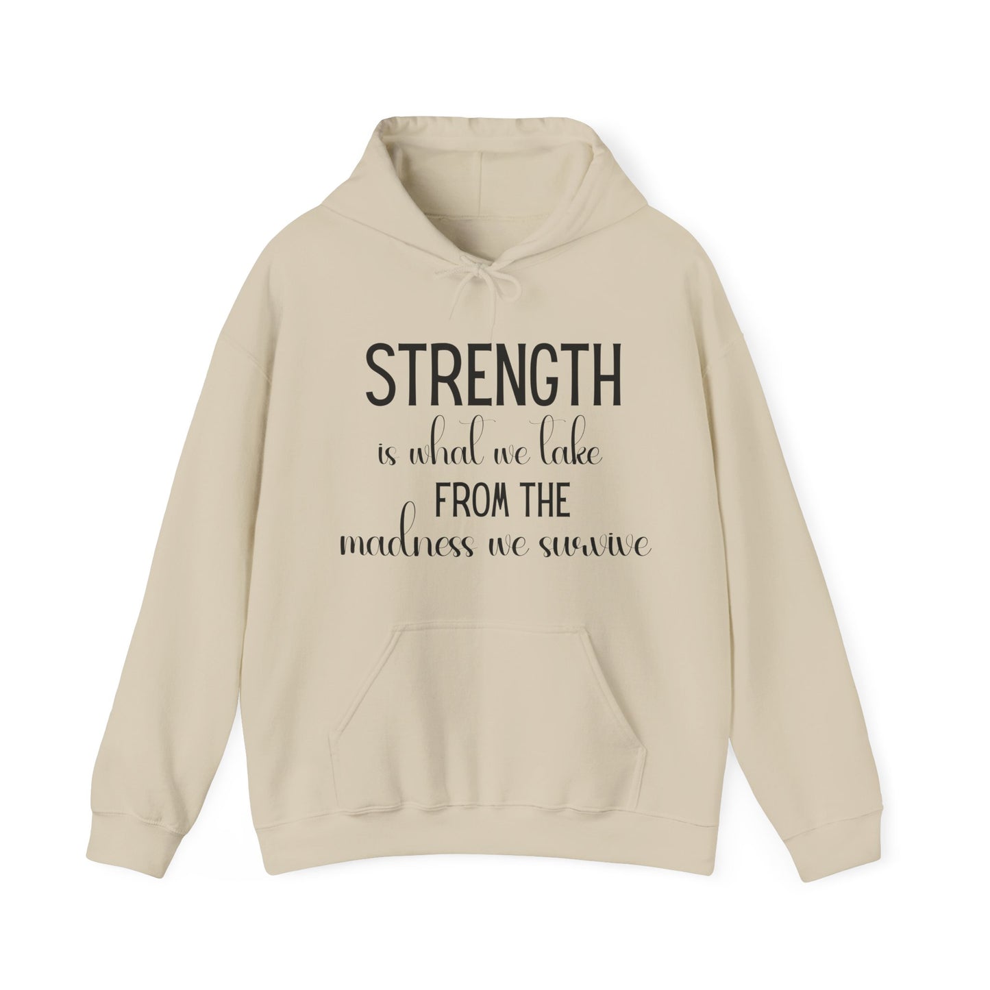Strength Cute Version Quote Hoodie | Motivational Gift For Her | Inspirational Quote