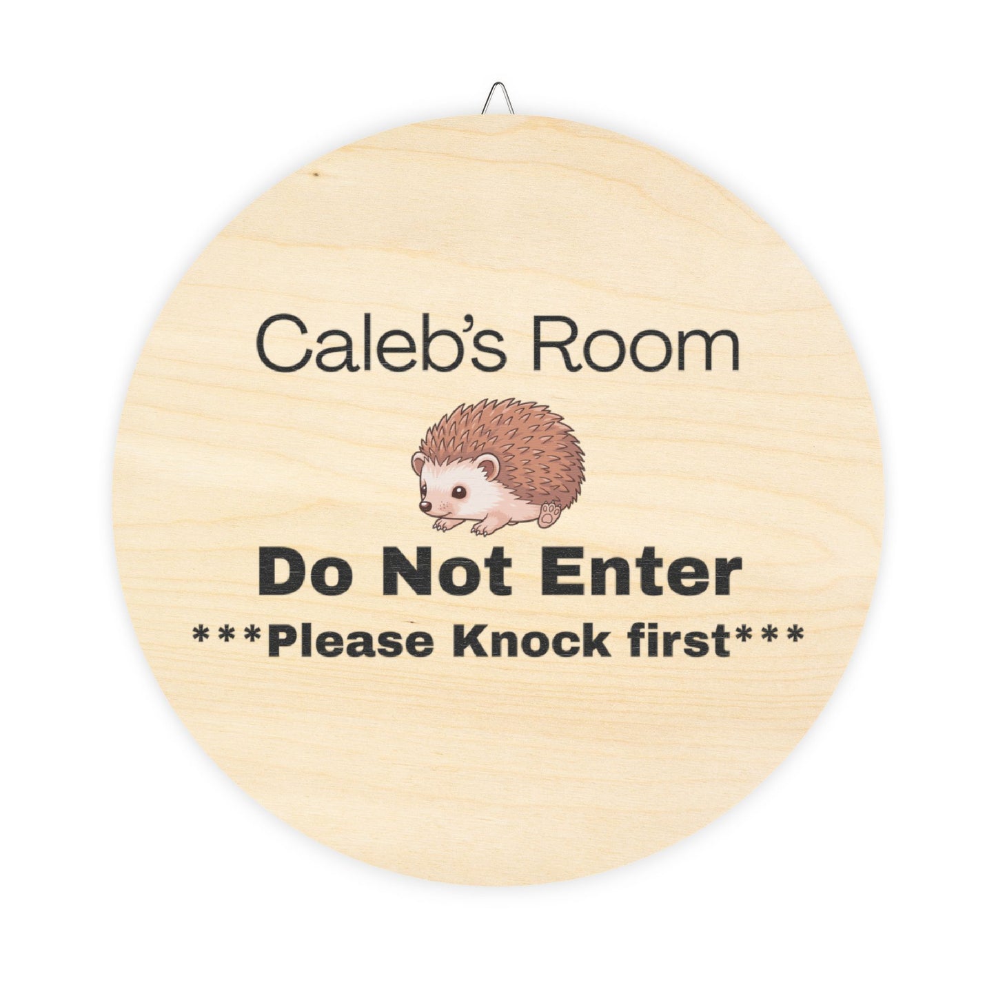 Caleb's Door Sign Personalized Wooden Door Sign - "Caleb's Room Do Not Enter" Hedgehog Plaque