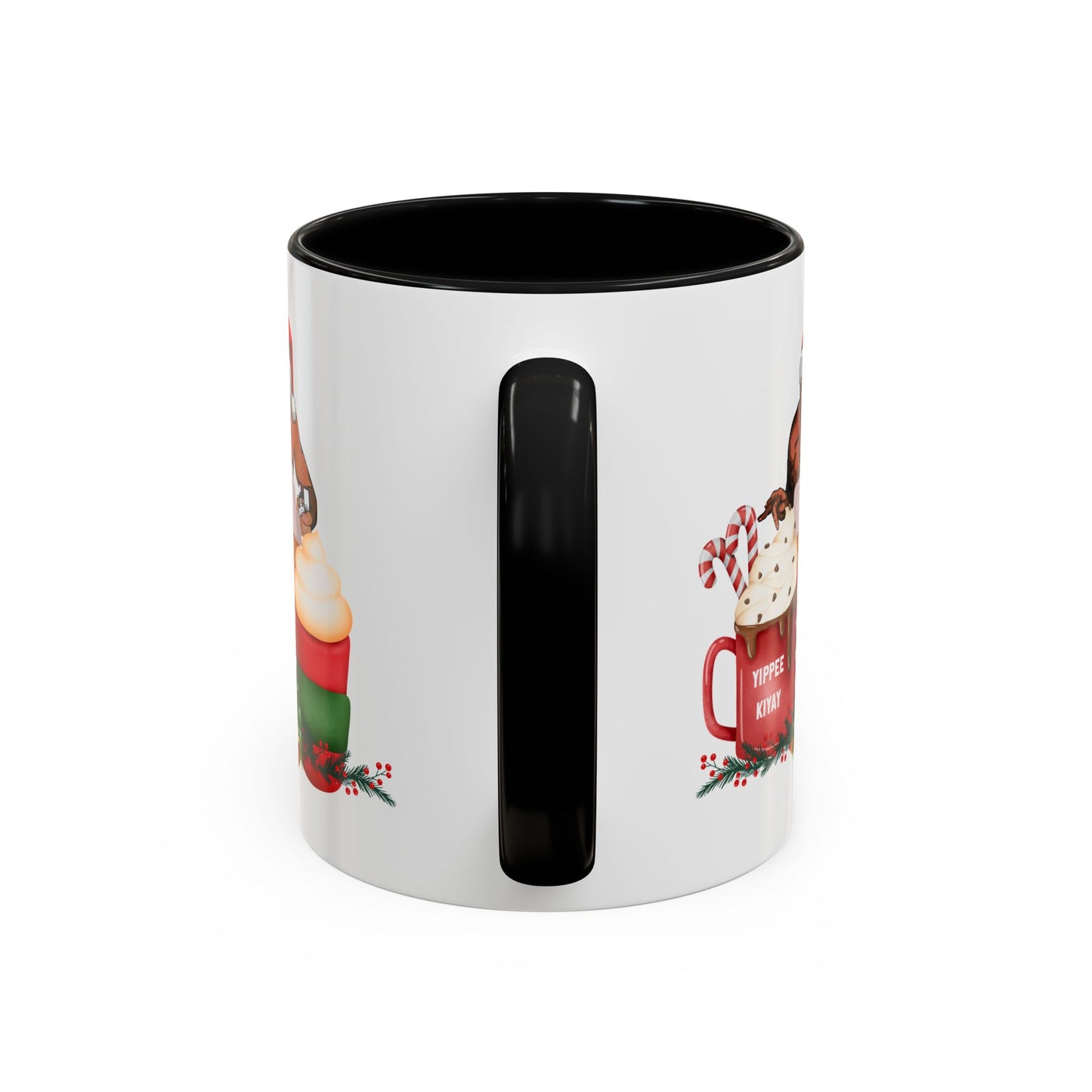 Cute Yippee Kiyay Nostalgic Movie Quote | Christmas Movie Fan Gift | Funny Christmas Gift| 1980s Nostalgia |11oz Accent Mug| 15oz Accent Mug