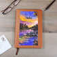 Night Sky Mountain and Seascape Leather Journal | Personalized Journal