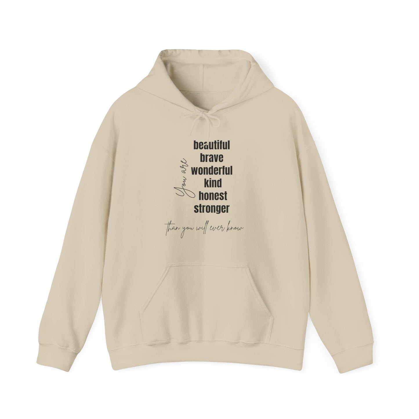 You Are Beautiful Quote Hoodie | Motivational Gift For Her | Inspirational Quote