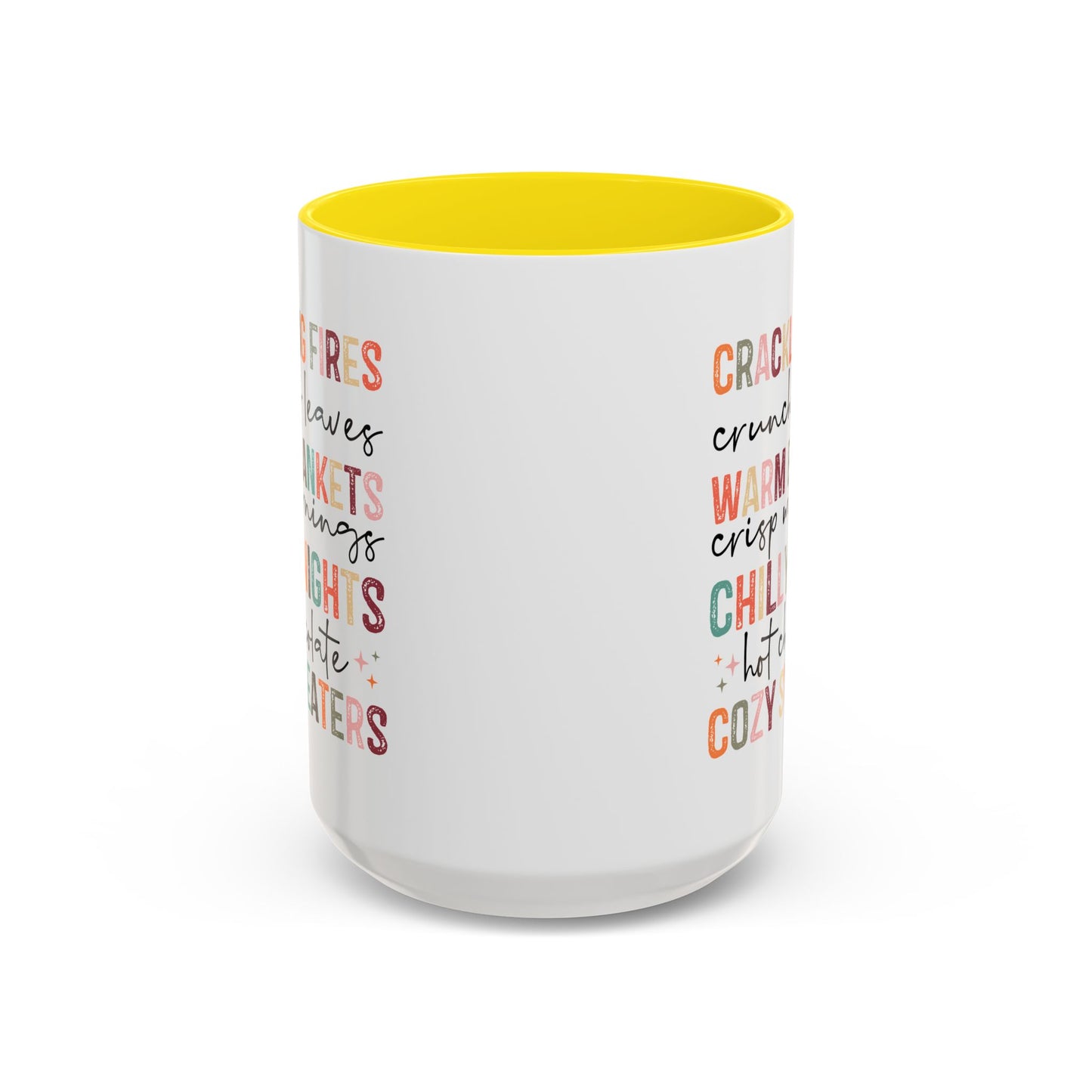 Colorful Crackling Fires Crunchy Leaves Fall Vibes Mug | Fall Season Mug | Nature Lover Gift Idea | Fall Mug | 11oz Accent Mug | 15oz Accent Mug