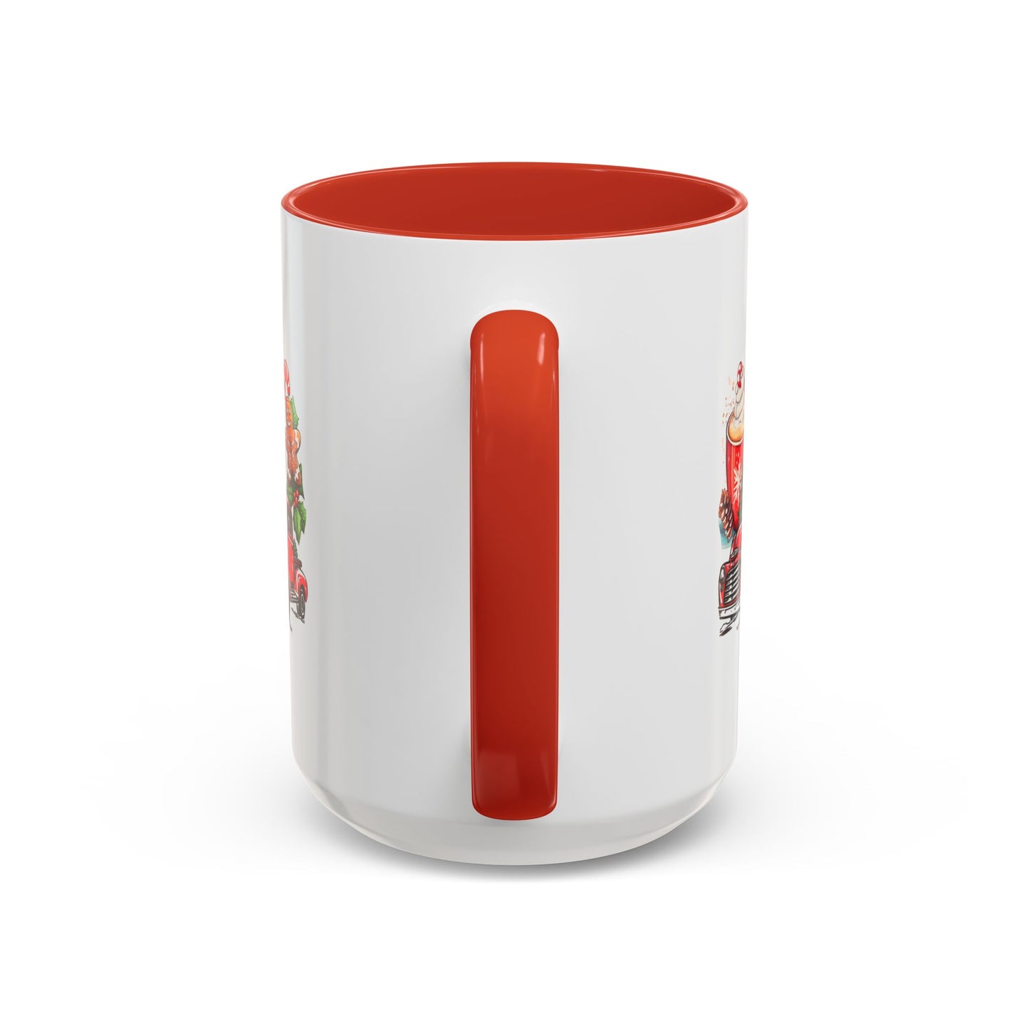 Red Christmas Truck Mug | Cute Gingerbread Man Mug | Christmas Gift Idea | 11oz Accent Mug | 15oz Accent Mug