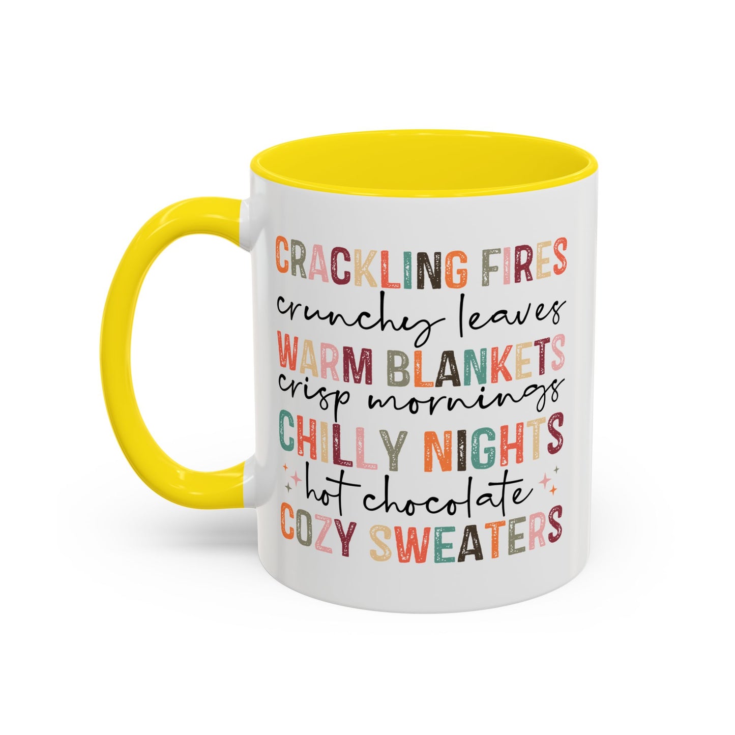 Colorful Crackling Fires Crunchy Leaves Fall Vibes Mug | Fall Season Mug | Nature Lover Gift Idea | Fall Mug | 11oz Accent Mug | 15oz Accent Mug