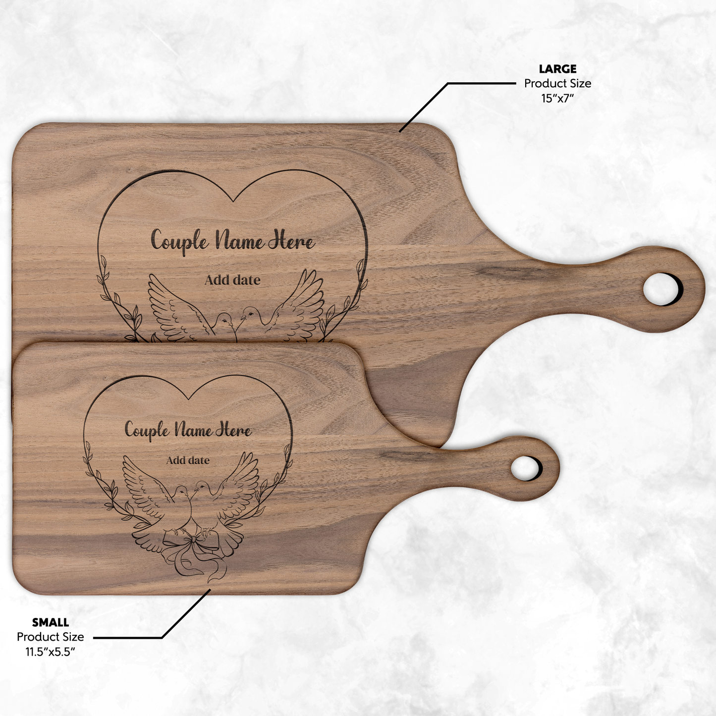 Personalized Hardwood Paddle Cutting Board| Customized Gift | Personalized Housewarming Gift For Couples | Anniversary | Wedding |