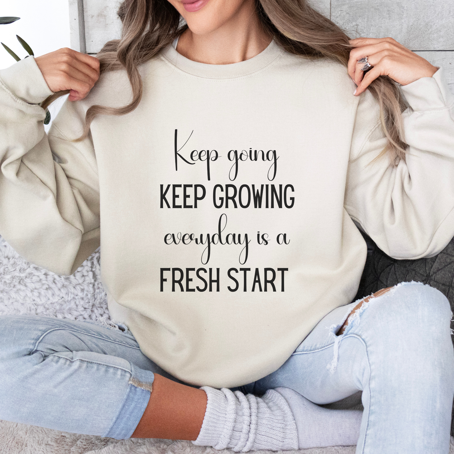 Keep Growing Inspirational Quote Unisex Heavy Blend™ | Motivational Sweatshirt | Inspirational Gift | Gift For Her | Gift For Him