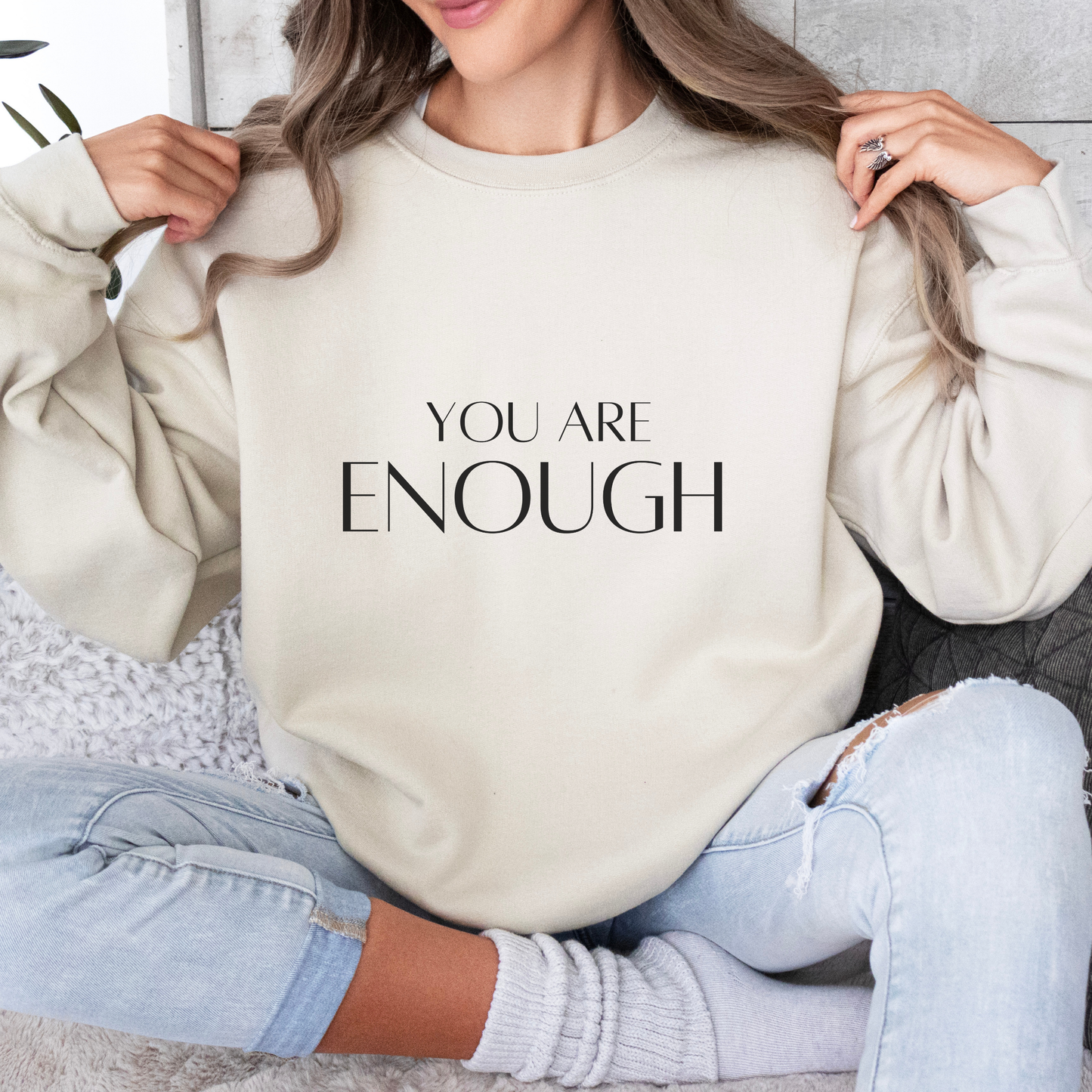 You Are Enough Inspirational Quote Unisex Heavy Blend™ | Motivational Sweatshirt | Inspirational Gift | Gift For Her | Gift For Him