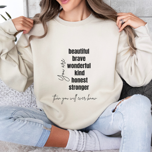 Brave Inspirational Quote Unisex Heavy Blend™ | Motivational Sweatshirt | Inspirational Gift | Gift For Her | Gift For Him