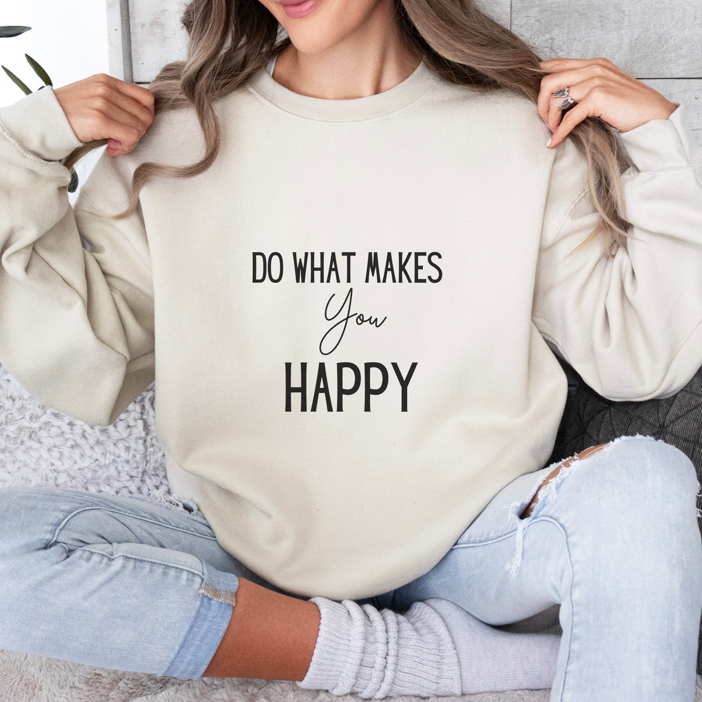 Happy Inspirational Quote Unisex Heavy Blend™ | Motivational Sweatshirt | Inspirational Gift | Gift For Her | Gift For Him