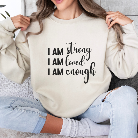 I Am Strong Inspirational Quote Unisex Heavy Blend™ | Motivational Sweatshirt | Inspirational Gift | Gift For Her | Gift For Him