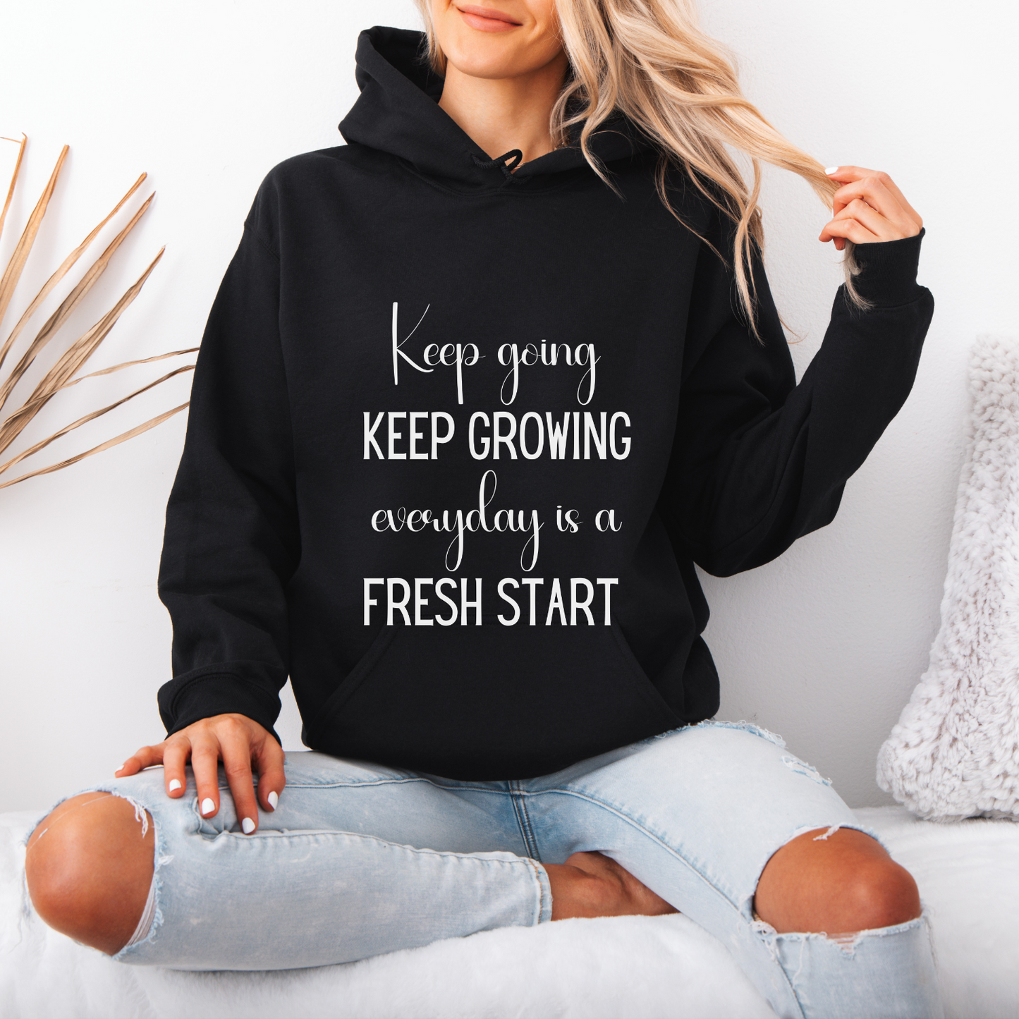 Keep Going Keep Growing Inspirational Unisex Hoodie | Motivational Gift For Her | Inspirational Quote