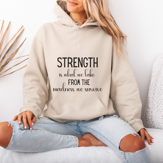 Strength Cute Version Quote Hoodie | Motivational Gift For Her | Inspirational Quote