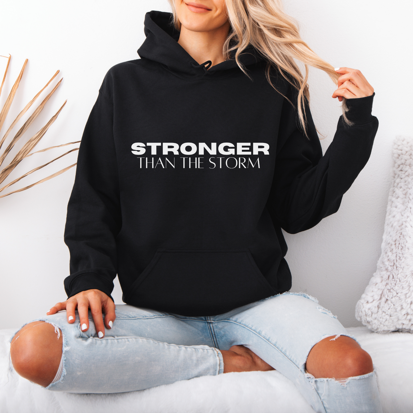 Stronger Than The Storm Hoodie | Motivational Gift For Her | Inspirational Quote