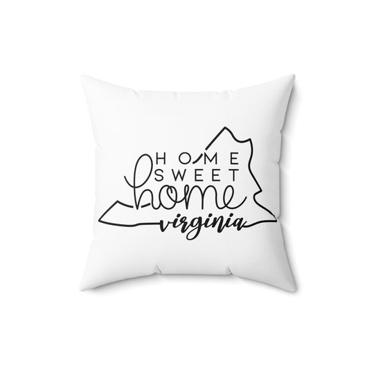 Home Sweet Home Virginia Decorative Pillow | Gift For Her | Home Decor | State Gift | Customized State Pillow