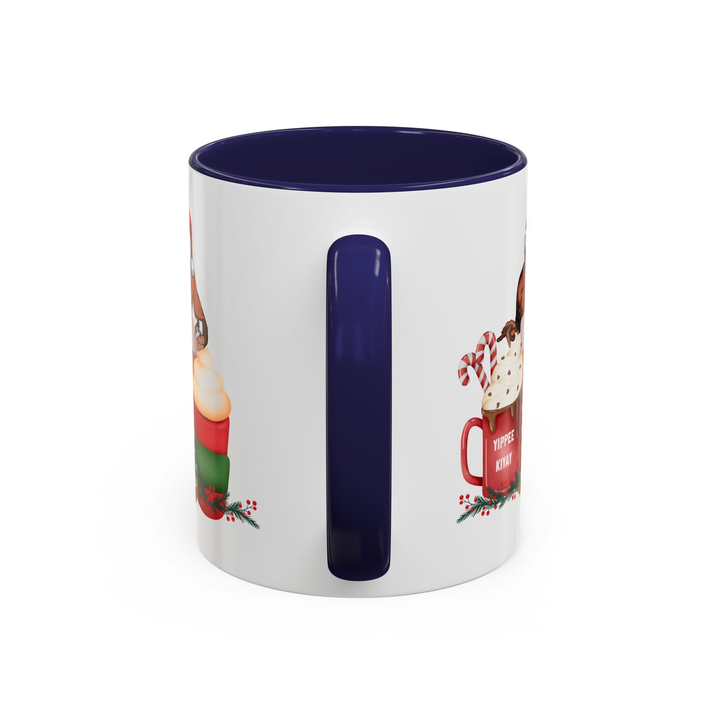 Cute Yippee Kiyay Nostalgic Movie Quote | Christmas Movie Fan Gift | Funny Christmas Gift| 1980s Nostalgia |11oz Accent Mug| 15oz Accent Mug