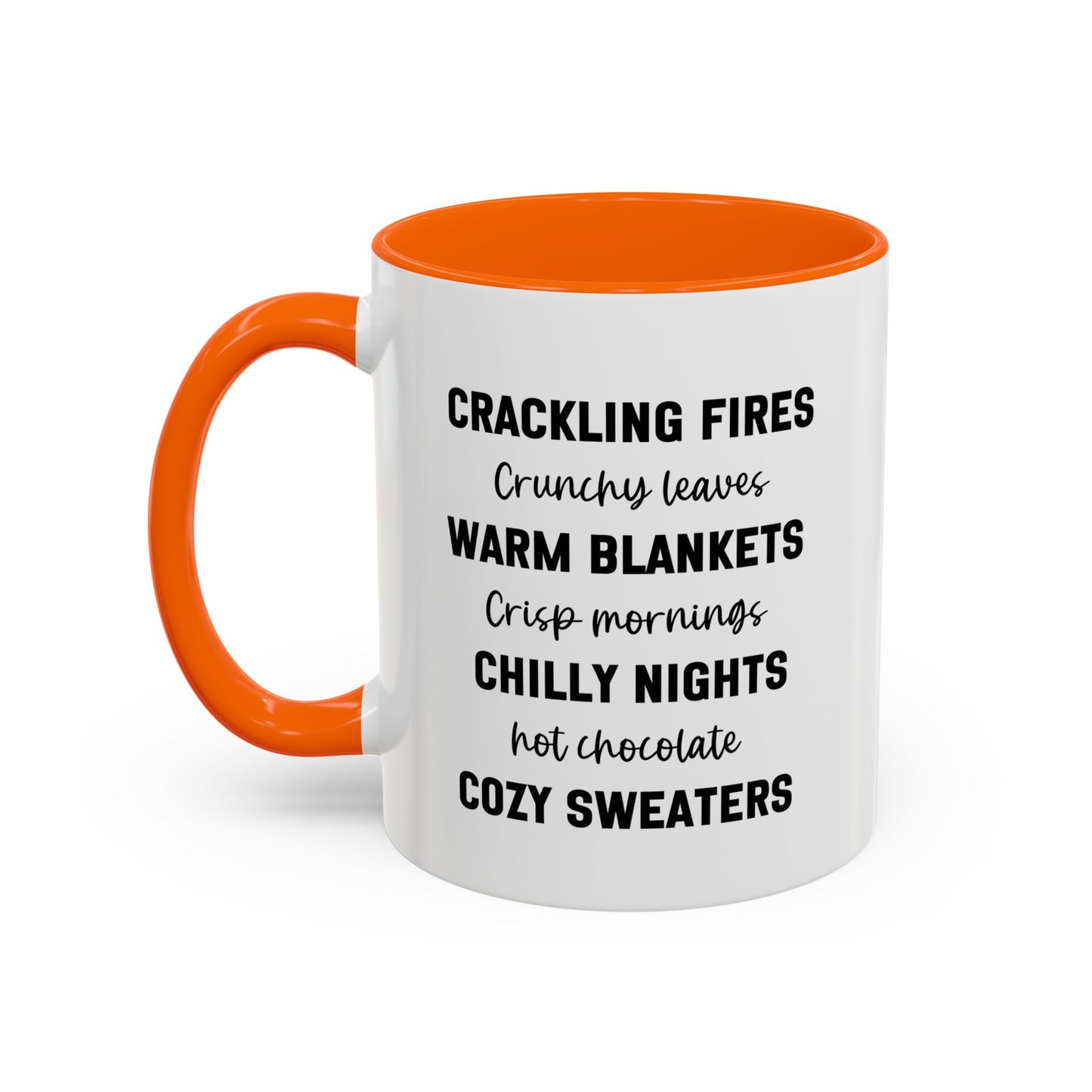 Crackling Fires Crunchy Leaves Fall Vibes Mug | Fall Season Mug | Nature Lover Gift Idea | Fall Mug | 11oz Accent Mug | 15oz Accent Mug