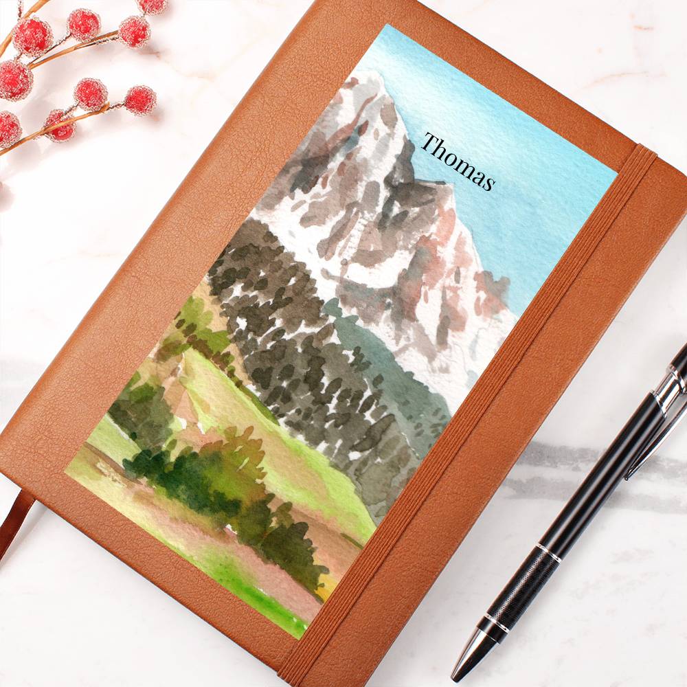 Mountain View Personalized Leather Journal
