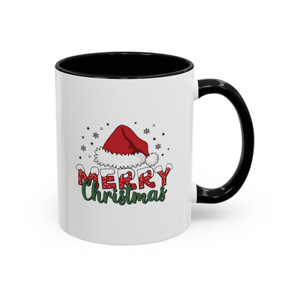 Merry Christmas Santa Hat | Cute Christmas Mug | Christmas Gift | 11oz Accent Mug | 15oz Accent Mug | Gift for Kids | Teen Gitf