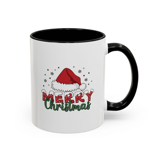 Merry Christmas Santa Hat | Cute Christmas Mug | Christmas Gift | 11oz Accent Mug | 15oz Accent Mug | Gift for Kids | Teen Gitf