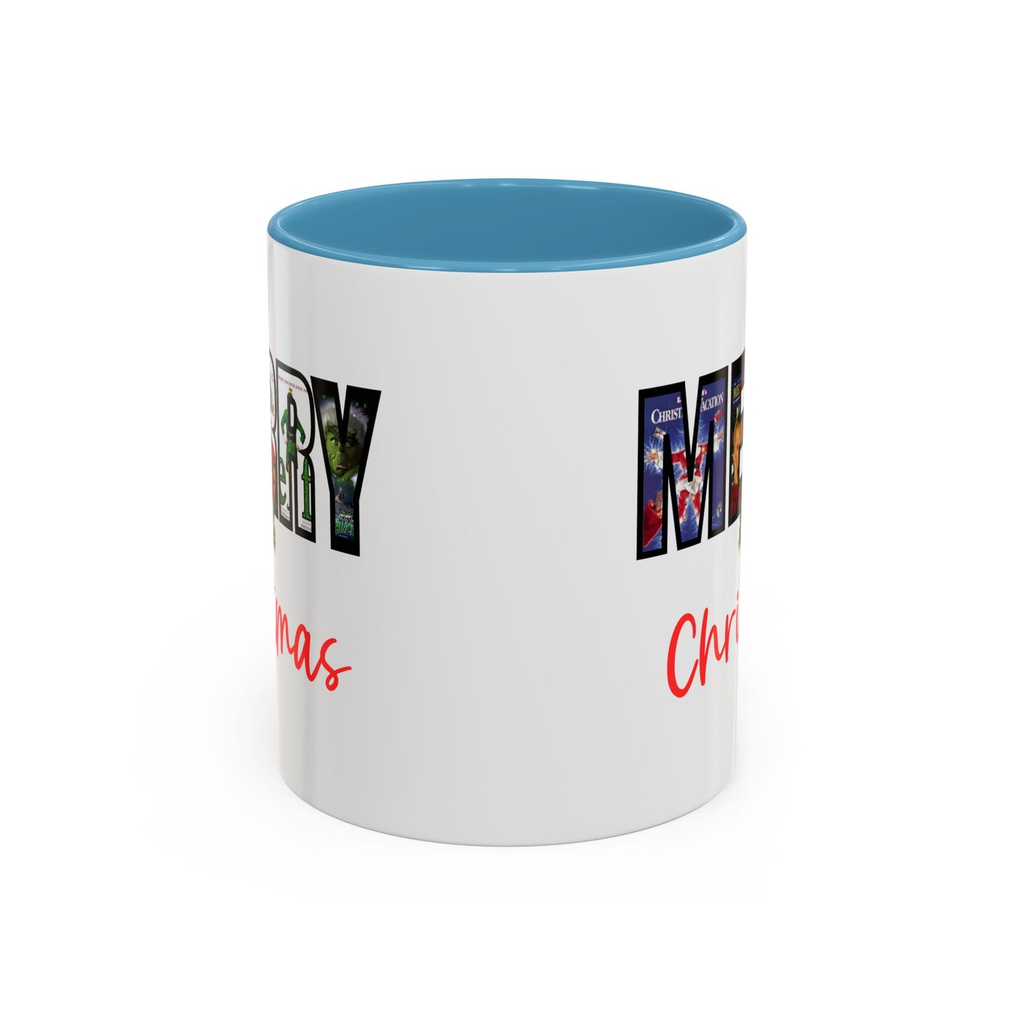 Cute Merry Christmas Nostalgic Holiday Movie Poster Mug | Christmas Gift | Christmas Bells | 11oz Accent Mug | 15oz