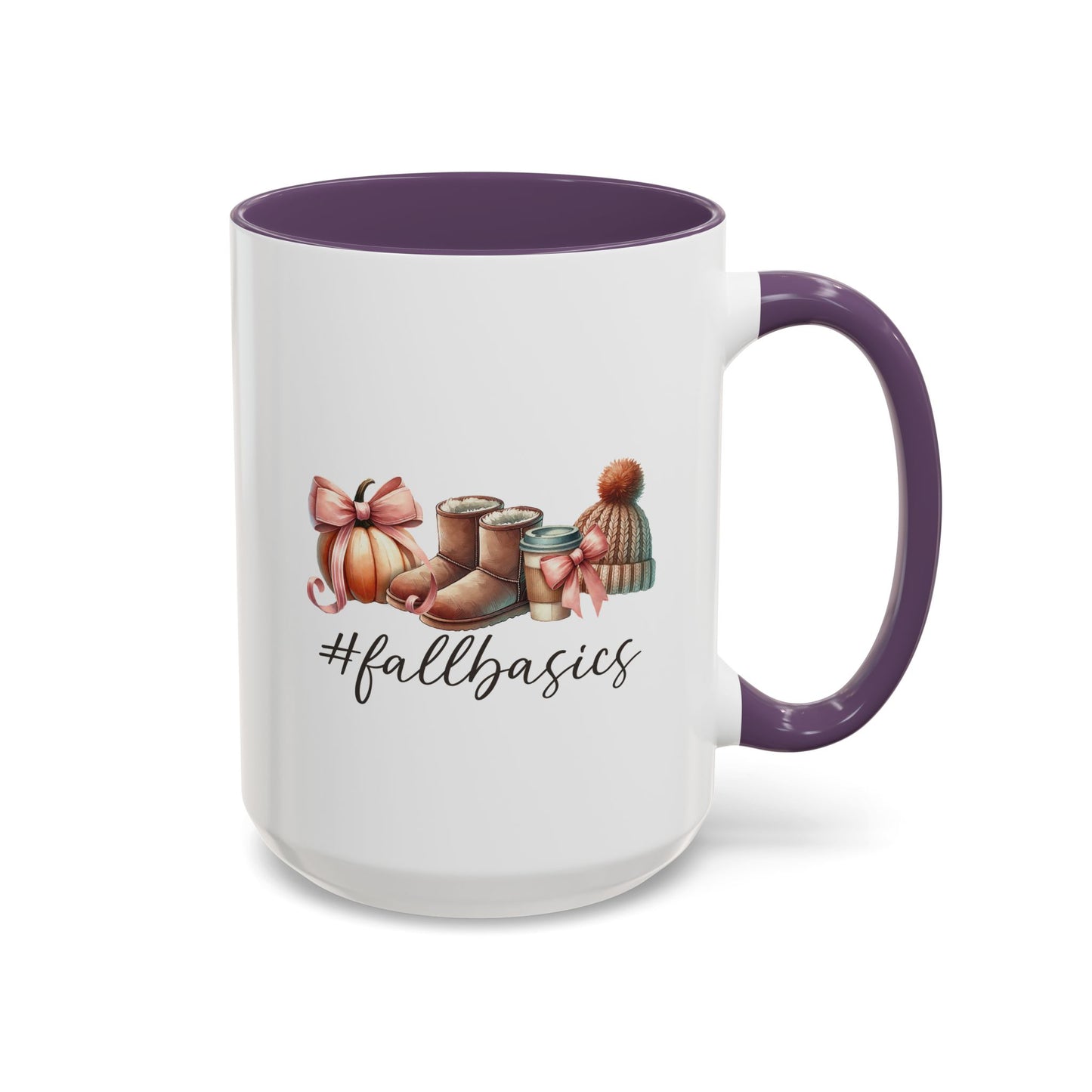 Fall Basics | Fall Lover's Mug | Pumpkin and Latte Mug | Fall Season Mug | Gift for Her | Fall Mug | 11oz Accent Mug | 15oz Accent Mug