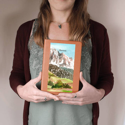 Mountain View Personalized Leather Journal
