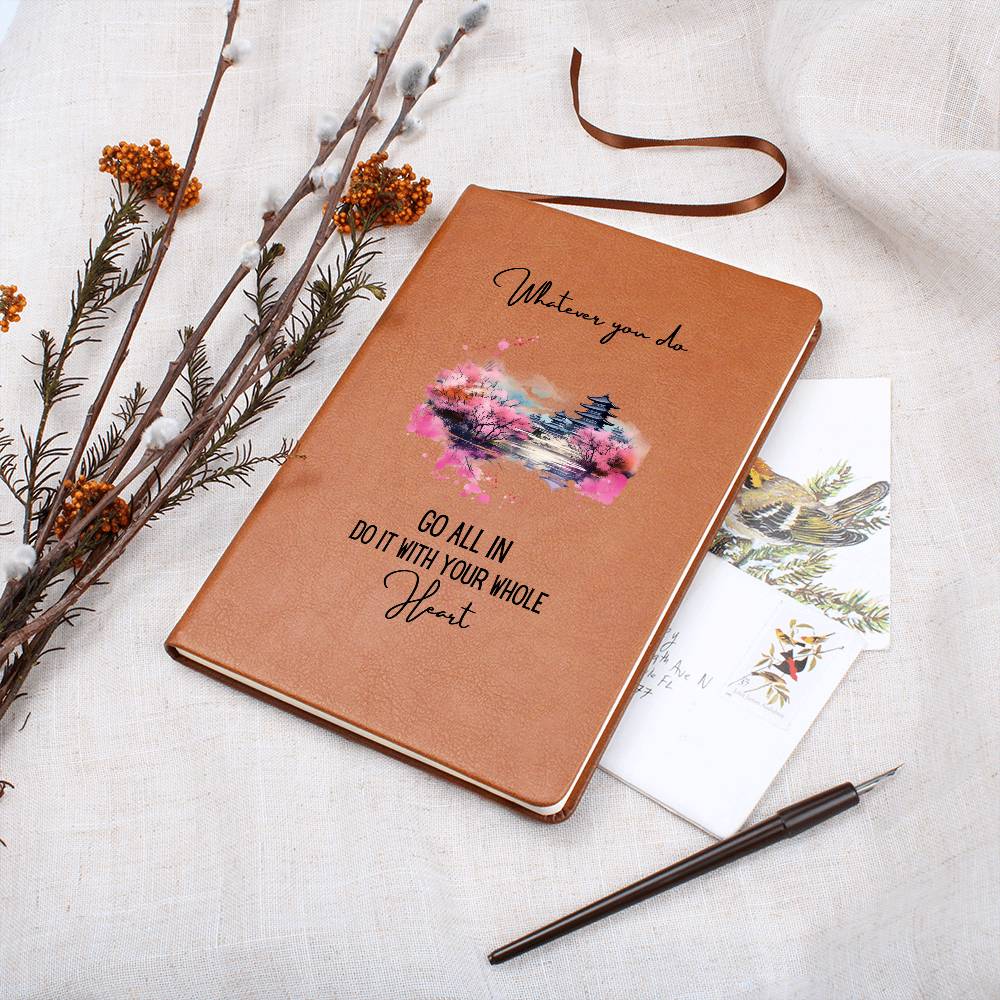 Wherever You Do Inspirational Quote Leather Journal | Travel Inspiration Journal