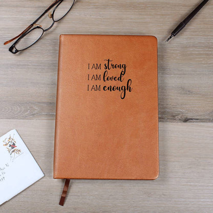 I AM Strong Affirmations Leather Journal