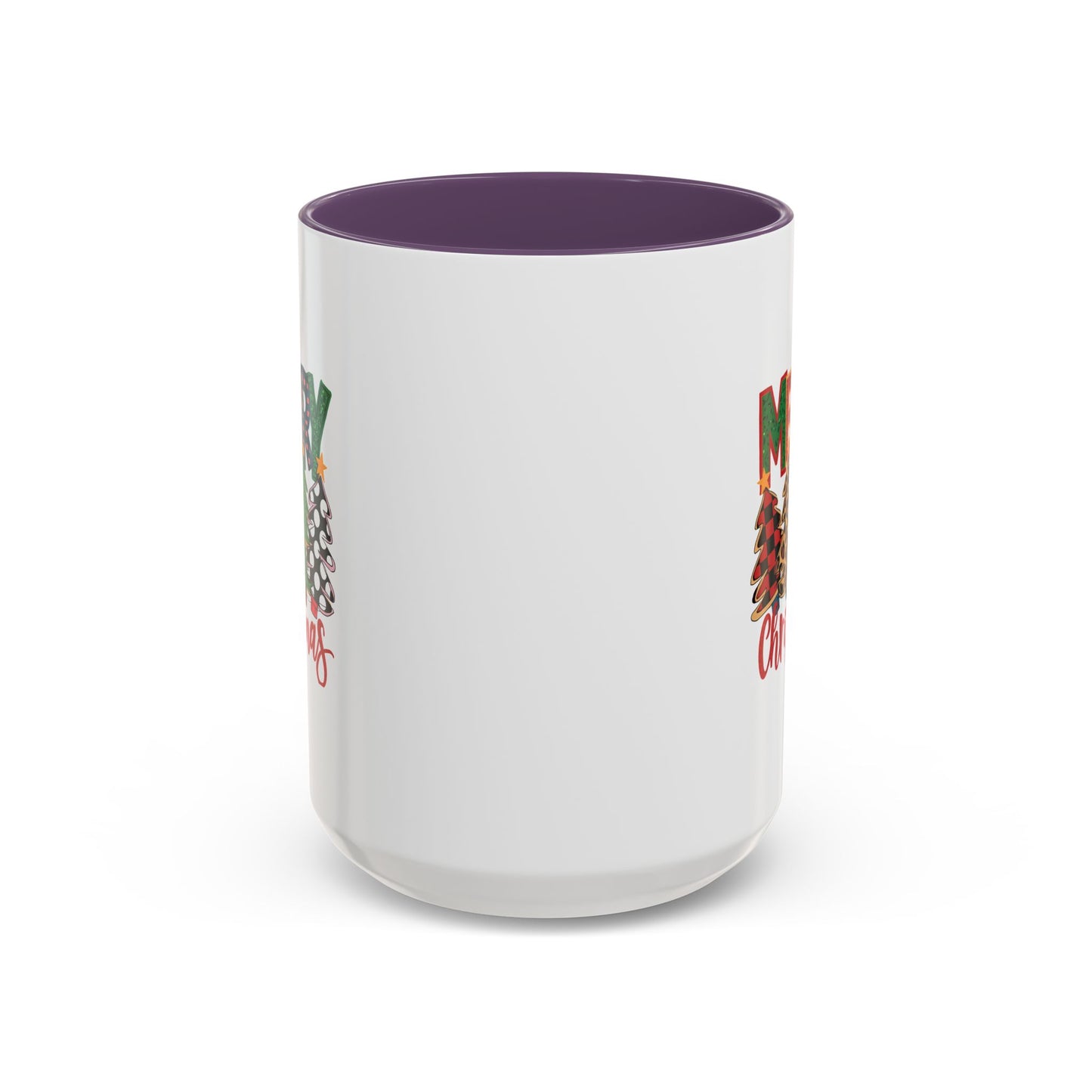 Colorful Merry Christmas Trees Mug | Christmas Mug | Christmas Gift | 11oz Accent Mug | 15oz Accent Mug