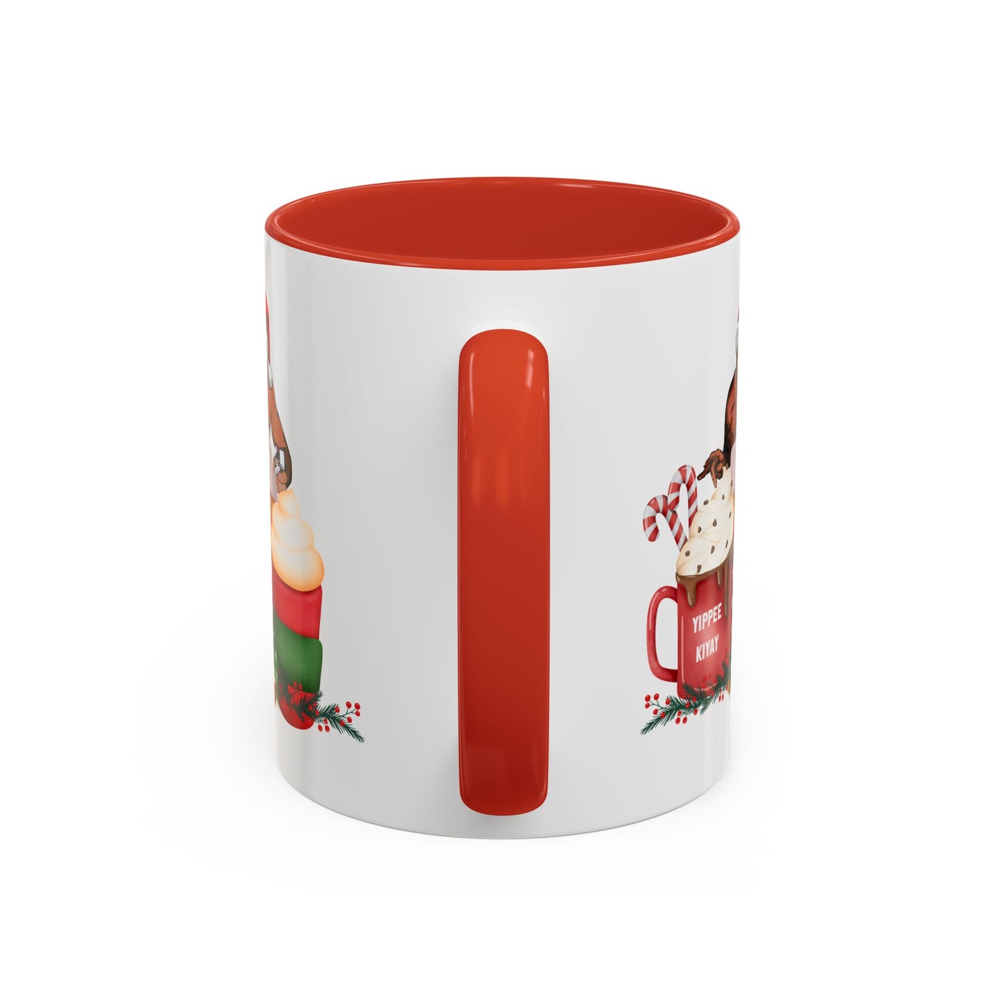 Cute Yippee Kiyay Nostalgic Movie Quote | Christmas Movie Fan Gift | Funny Christmas Gift| 1980s Nostalgia |11oz Accent Mug| 15oz Accent Mug