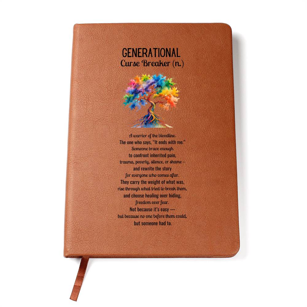 Custom Graphic Leather Journal | Leather Journal | Generational Curse Breaker New Chapter | Next Chapter Affirmations Self-Care Journal