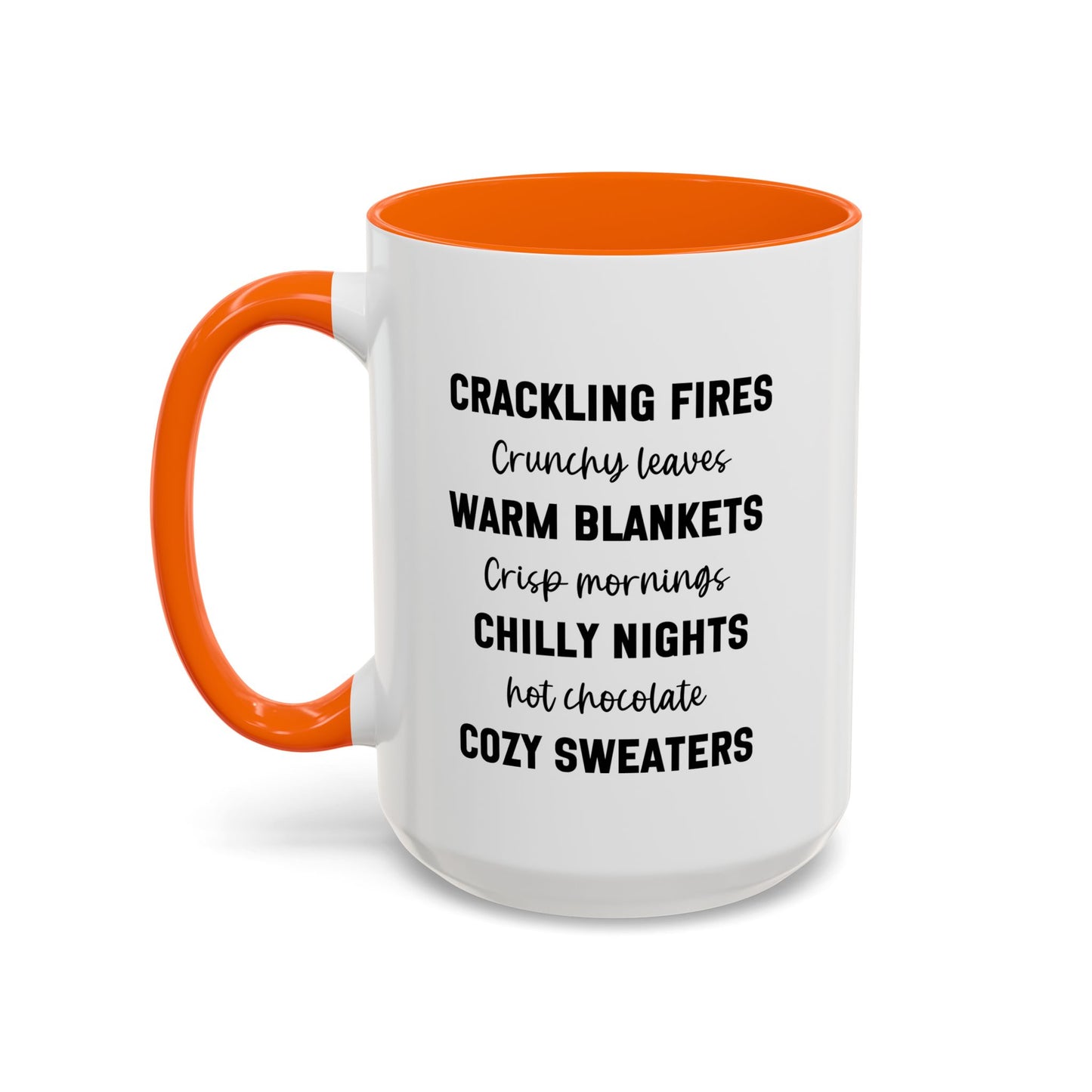 Crackling Fires Crunchy Leaves Fall Vibes Mug | Fall Season Mug | Nature Lover Gift Idea | Fall Mug | 11oz Accent Mug | 15oz Accent Mug