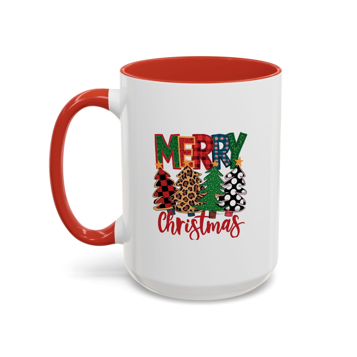 Colorful Merry Christmas Trees Mug | Christmas Mug | Christmas Gift | 11oz Accent Mug | 15oz Accent Mug