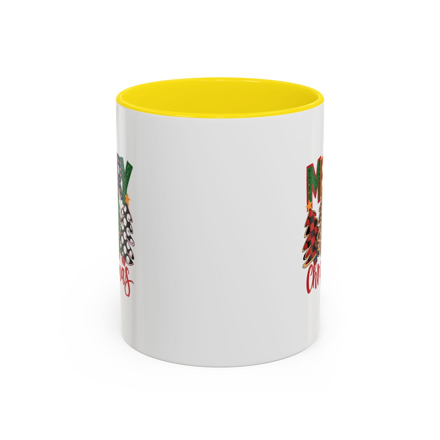 Colorful Merry Christmas Trees Mug | Christmas Mug | Christmas Gift | 11oz Accent Mug | 15oz Accent Mug