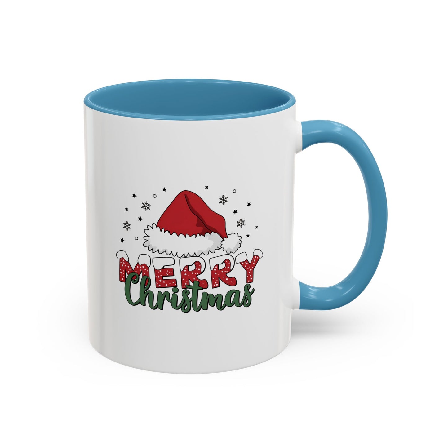 Merry Christmas Santa Hat | Cute Christmas Mug | Christmas Gift | 11oz Accent Mug | 15oz Accent Mug | Gift for Kids | Teen Gitf