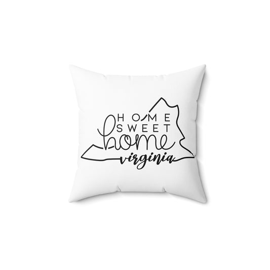 Home Sweet Home Virginia Decorative Pillow | Gift For Her | Home Decor | State Gift | Customized State Pillow