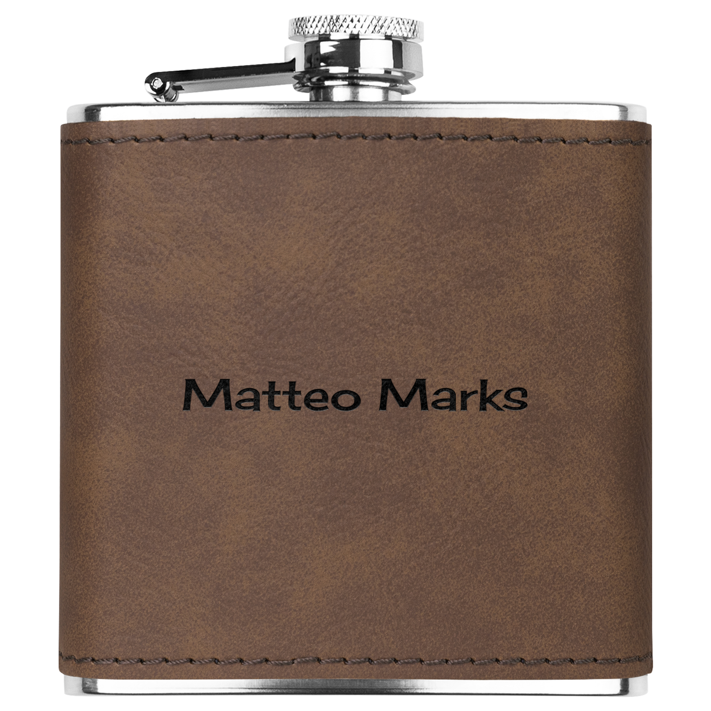 Personalized Name 6oz Flask | Leather Flask | Wedding Gift | Custom Engagement Gift