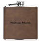 Personalized Name 6oz Flask | Leather Flask | Wedding Gift | Custom Engagement Gift
