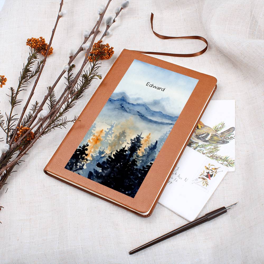 Personalized Scenic Mountain Leather Journal