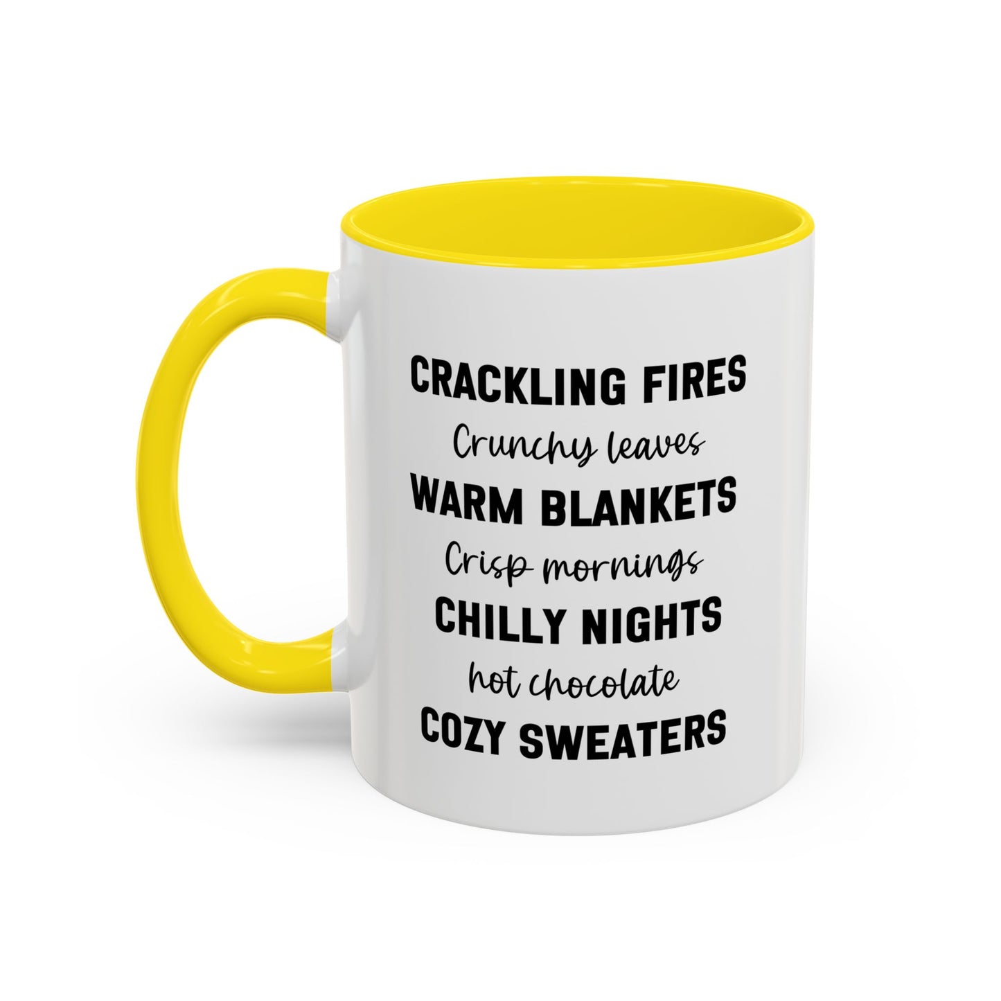 Crackling Fires Crunchy Leaves Fall Vibes Mug | Fall Season Mug | Nature Lover Gift Idea | Fall Mug | 11oz Accent Mug | 15oz Accent Mug