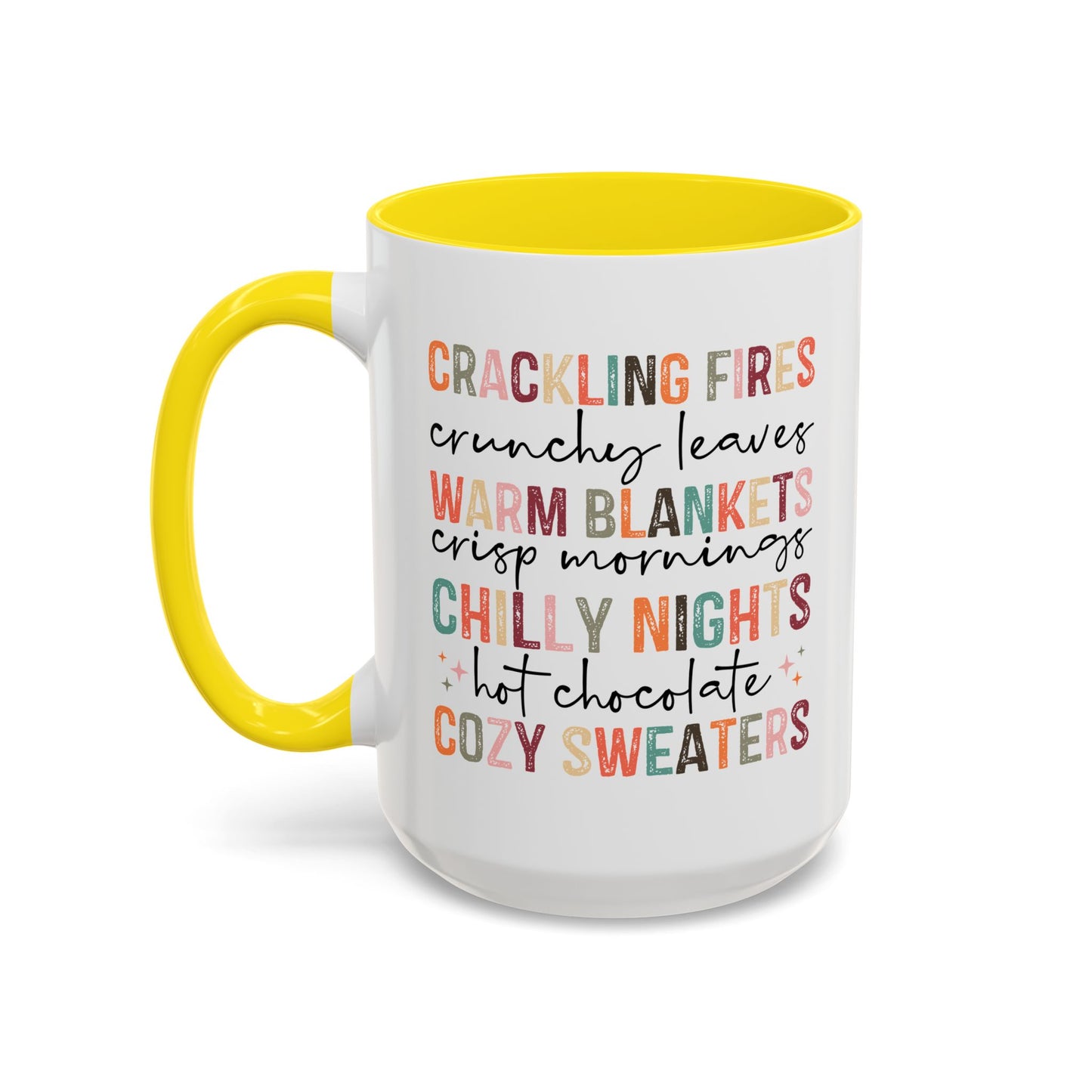 Colorful Crackling Fires Crunchy Leaves Fall Vibes Mug | Fall Season Mug | Nature Lover Gift Idea | Fall Mug | 11oz Accent Mug | 15oz Accent Mug