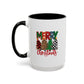 Colorful Merry Christmas Trees Mug | Christmas Mug | Christmas Gift | 11oz Accent Mug | 15oz Accent Mug