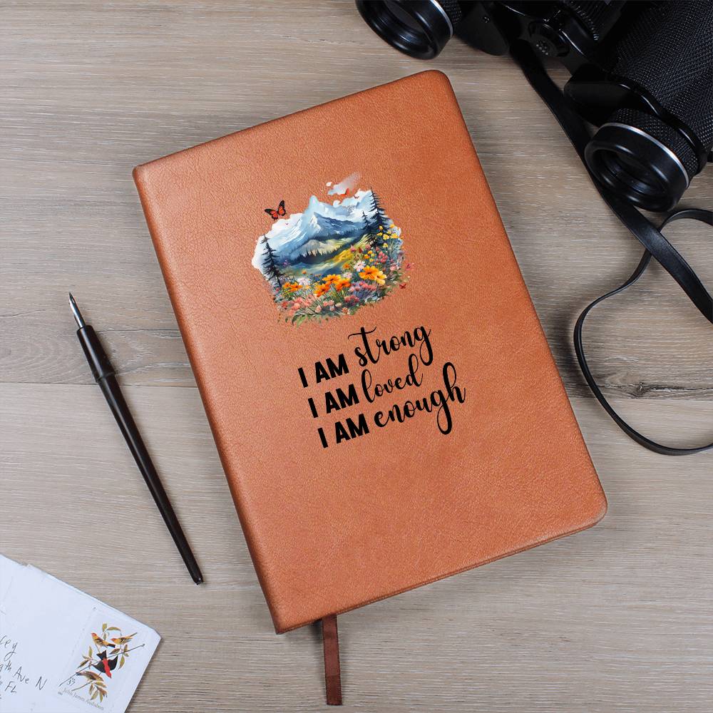 Scenic I AM Strong Affirmations Leather Journal