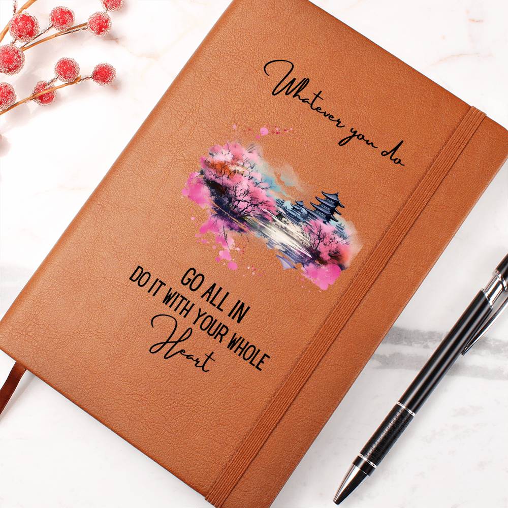 Wherever You Do Inspirational Quote Leather Journal | Travel Inspiration Journal