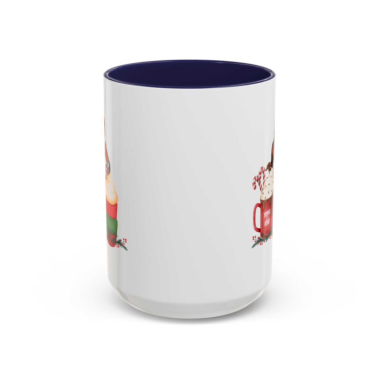 Cute Yippee Kiyay Nostalgic Movie Quote | Christmas Movie Fan Gift | Funny Christmas Gift| 1980s Nostalgia |11oz Accent Mug| 15oz Accent Mug