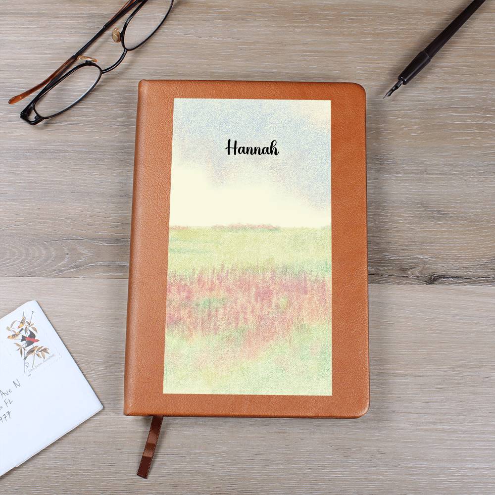 Personalized Grassy Golden Field Writing Leather Journal