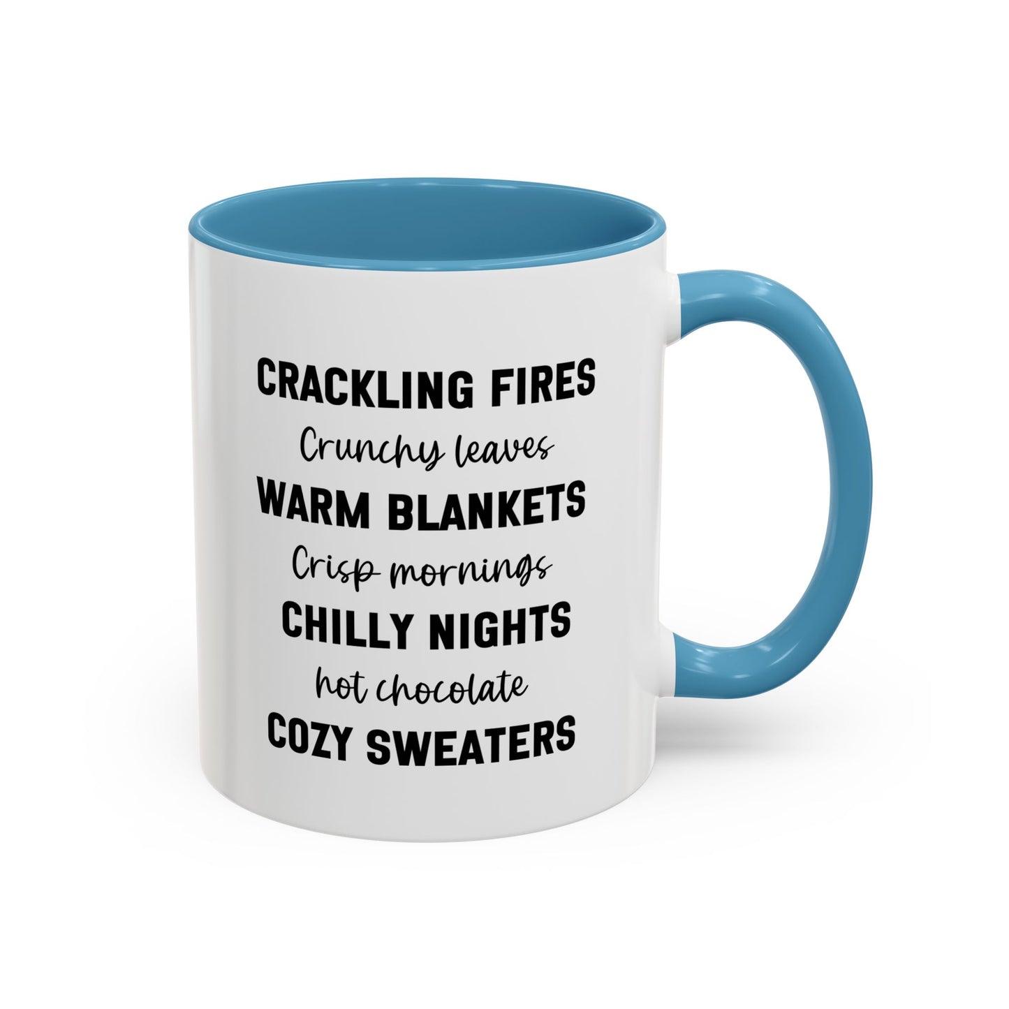 Crackling Fires Crunchy Leaves Fall Vibes Mug | Fall Season Mug | Nature Lover Gift Idea | Fall Mug | 11oz Accent Mug | 15oz Accent Mug