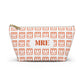 Madison Pouch Personalized Monogram Accessory Pouch — Orange Monogram 'MRE' T-Bottom Makeup Bag
