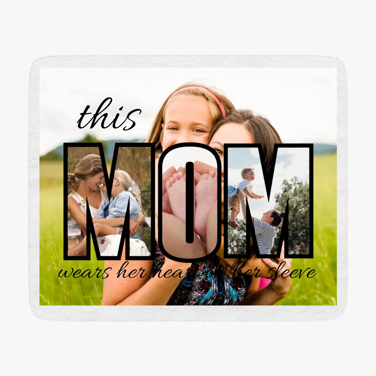 Personalized Mother's Day Blanket| Velveteen Blanket | Woven Blanket | Photo Frame Blanket